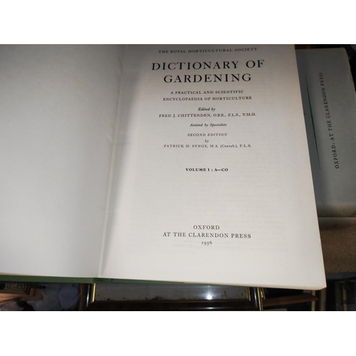 17 - Dictionary Of Gardening, Royal Horticultural Society, 4 Volume Book Set, 2Nd Edition, 1956, Light We... 