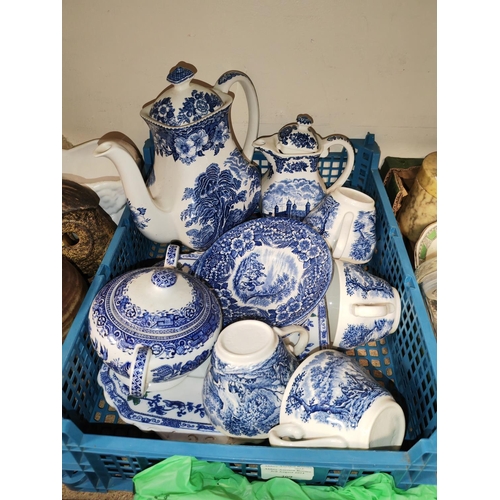 209 - Crate Of Blue And White China