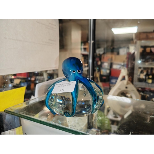 321 - Octopus On Clear Glass Paperweight