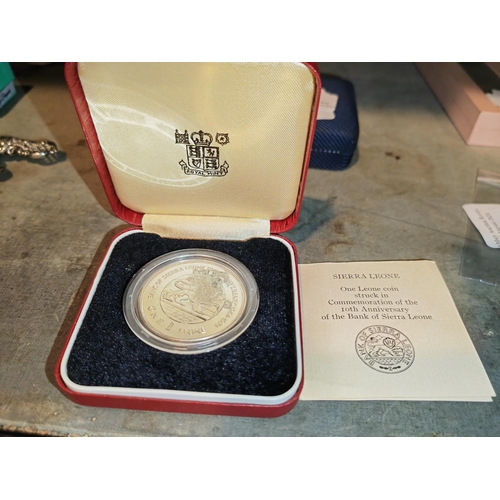 372 - Bank Of Sierra Leone Silver Coin In Box With Certificate