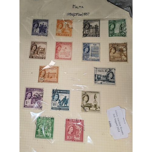 606 - Page Of Maltese Stamps