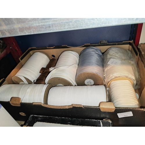 634 - Box Of 7 X 500Mtrs Rolls Of Seam Binding G Assorted Colours Strong Herribone Tape