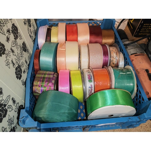 644 - Tray Of Unused Rolls Of Ribbon Assorted