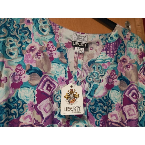 21 - Thomas And Johnathan Liberty Print Dress Size 18 With Liberty Tags