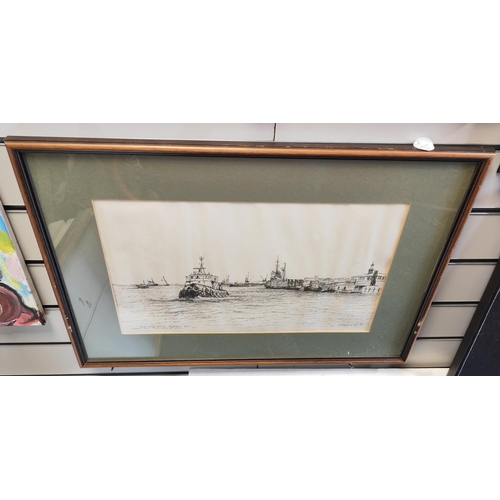 105 - 2 Framed Prints By A N Blackman One Medway Queen Other Gravesend