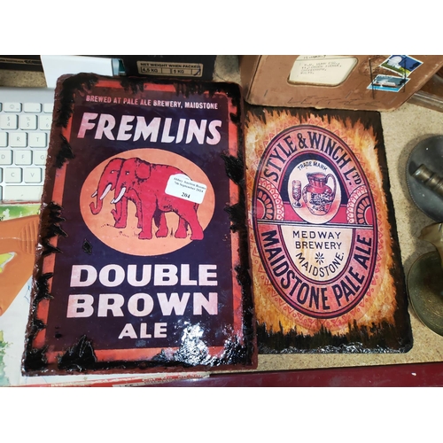 2 Maidstone Brewery Slate Signs