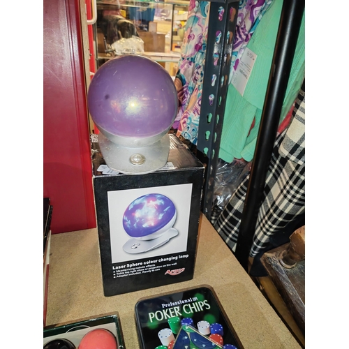 14 - Lazer Sphere Colour Changing Lamp Boxed