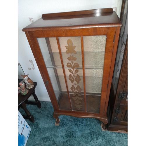 715 - Glass Fronted Display Cabinet Approx. 115cm High by 57cm