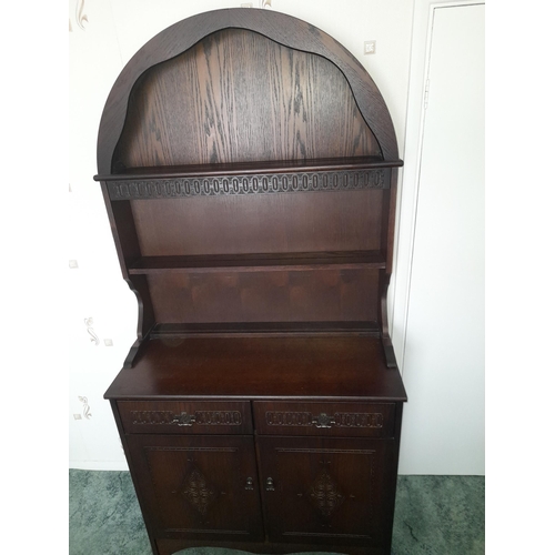 716 - Darkwood Doomed Topped Dresser Approx 92cm x 1.9m High