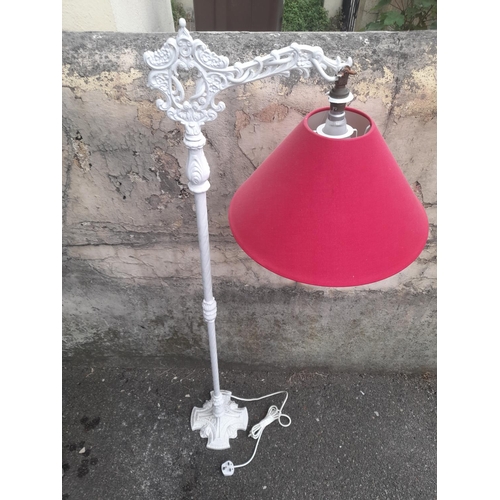 56 - Metal White Painted Standard Lamp