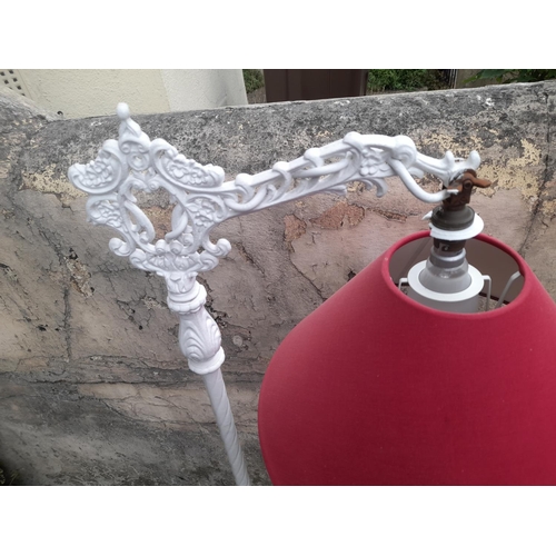 56 - Metal White Painted Standard Lamp