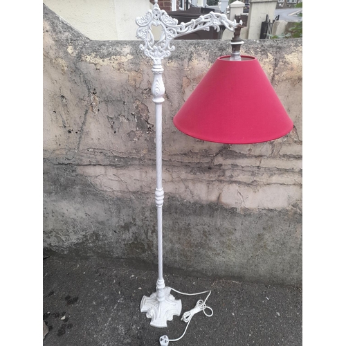 56 - Metal White Painted Standard Lamp