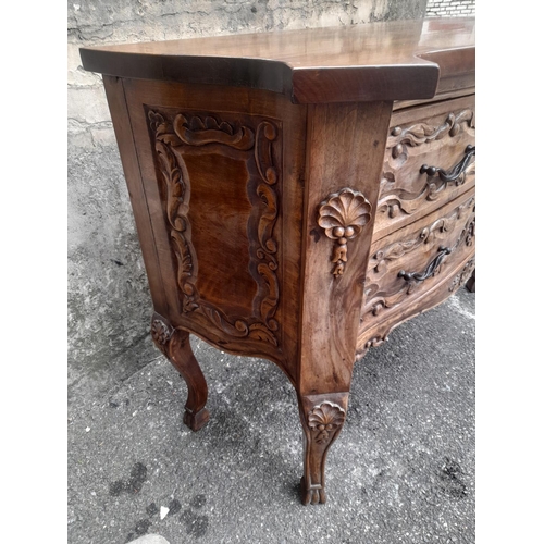 57 - Darkwood Decoratively Carved 2 Draw Chest On Legs