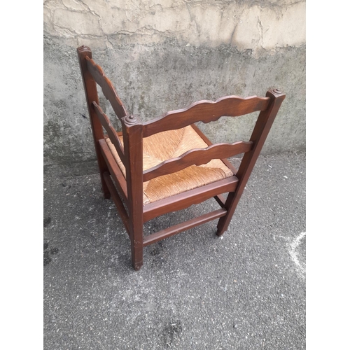 61 - Small Corner Rush Seated Chair