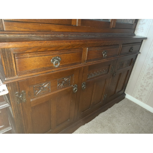 711 - Old Charm Glass Fronted Display Cabinet Approx. 134cm x 185cm