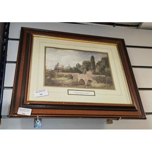 550 - Framed Constable Print Of Gillingham Bridge, Dorset