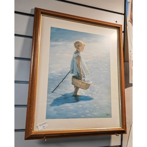 552 - Framed Print Of A Little Girl Fishing