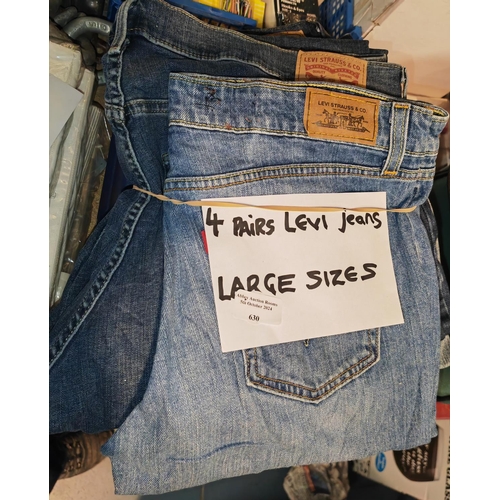 630 - 4 Pairs Of Levi Jeans Size Large