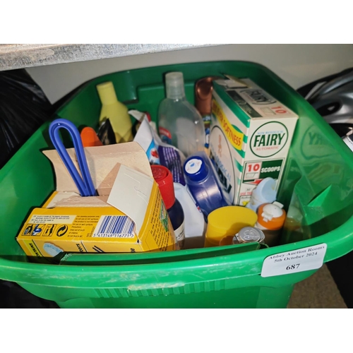 687 - Box Of Cleaning Items