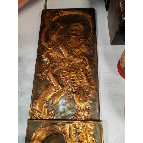 457 - Pair Of Copper Plaques