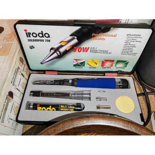 147 - Iroda Gas Soldering Iron In Box Plus Gas Canister