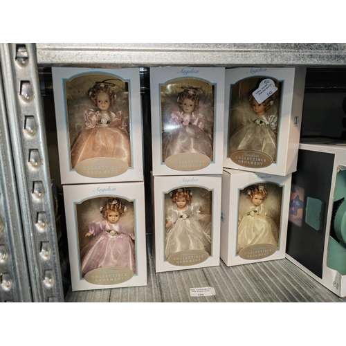 242 - Set Of 6 Porcelain Dolls Boxed