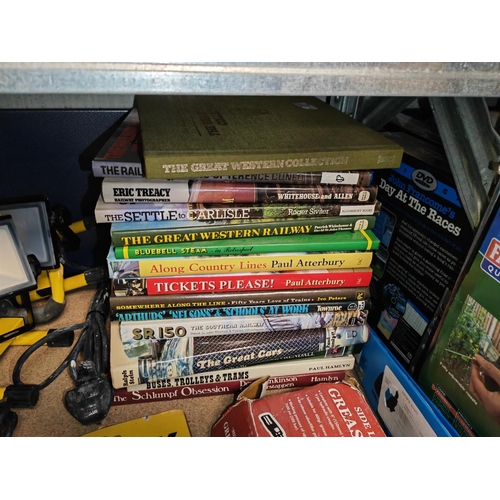 256 - Stack Of 15 Books On Trains, Railways, Motor Racing Etc