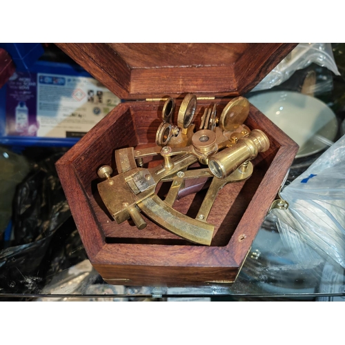 295 - Brass Sextant In Box