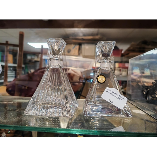 318 - Pair Of Italian Crystal Scent Bottles