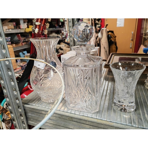 431 - Stuart Crystal Vase & Edinburgh Crystal Decanter