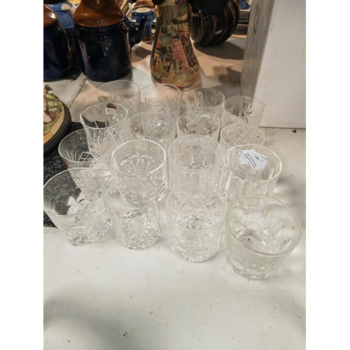 437 - Selection Of Various Drinking Glasses Including Polish And Etched Plus A Candle Holder