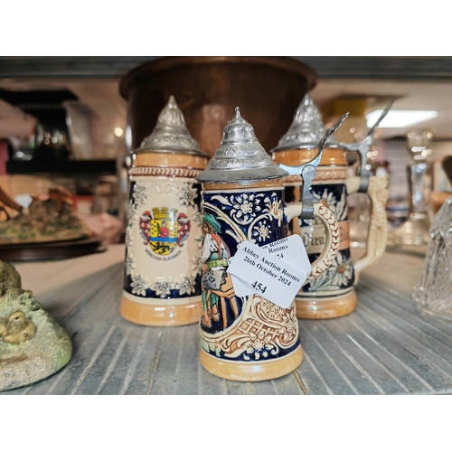 454 - 3 Decorative Small Beer Steins