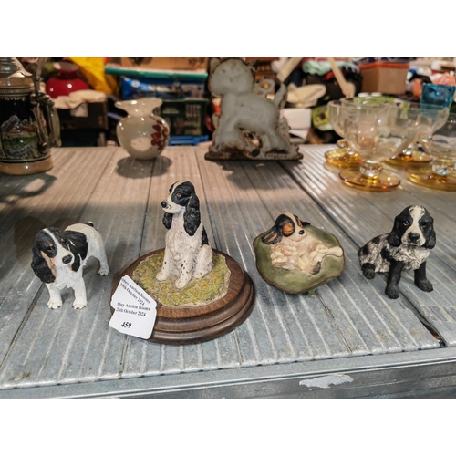 459 - 4 Dog Figurines Including Country Artist , Aynsley And Border Of Fine Arts