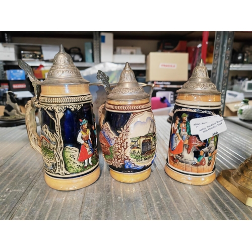 486 - 3 Medium Sized Beer Steins