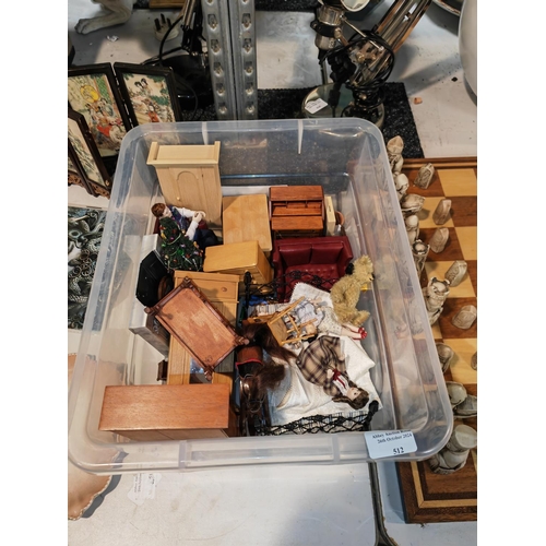 512 - Small Crate Of Dolls House Furniture