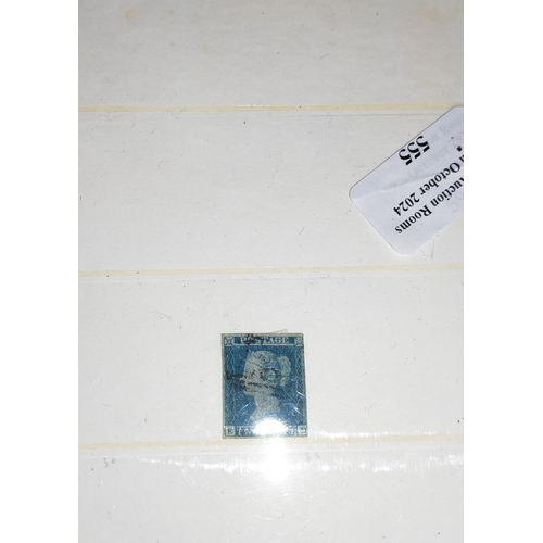 555 - 1841 Blue 2 Penny Stamp