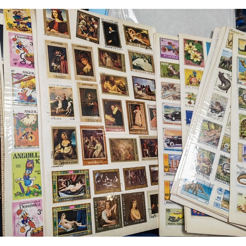 567 - Stamps On Pages Animals, Birds, Transport, Space Disney