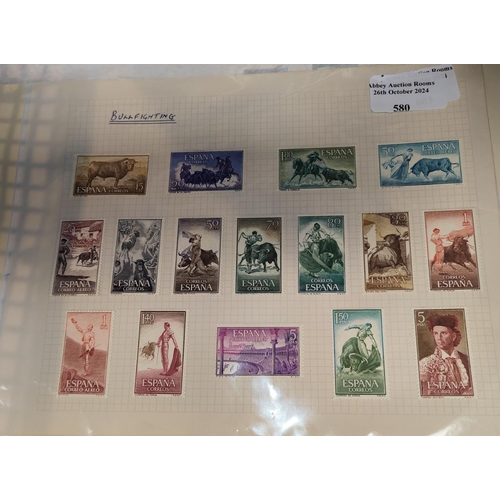 580 - 2 Pages Of Spanish Stamps