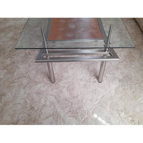 67 - Metal Framed Glass Topped Designer Table