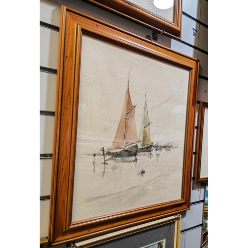 110 - Pair Of Indistinct Watercolours Of Boats Signed