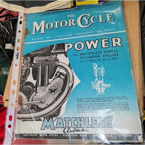 208 - Pile Of Motorcycle & Motor Bike Books, Brochures & Ephemera Inc The Motor Cycle Magazine Ft Some 194... 