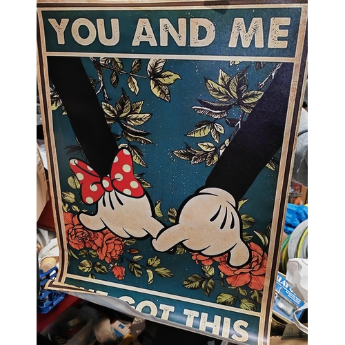 233 - You And Me Got This Mickey And Minnie Hands Canvas Poster + Beano Wall Planner Poster Etc