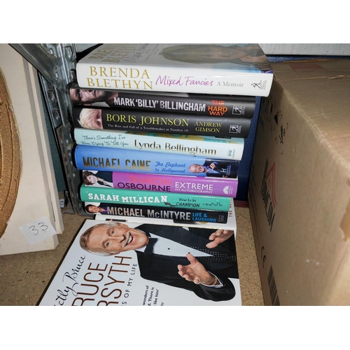 245 - Large Stack Of Autobiography'S Including Boris Johnson, Linda Bellingham Etc