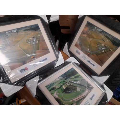 697 - 7 Framed Aerial Photo'S Of Race Tracks Some Duplicates