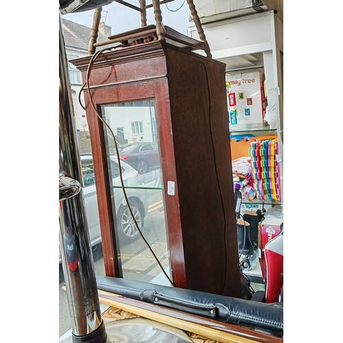 63 - Darkwood Glass Fronted Display Cabinet