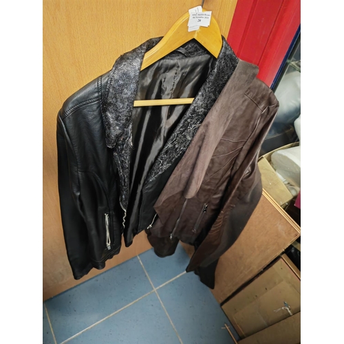 20 - 2 Ladies Leatherette Coats One Size 16