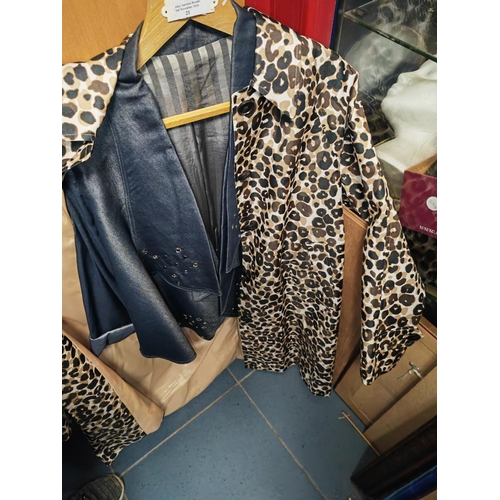 21 - 1 Leopard Print Coat And 1 Studded Patterned Jacket Both Size 14