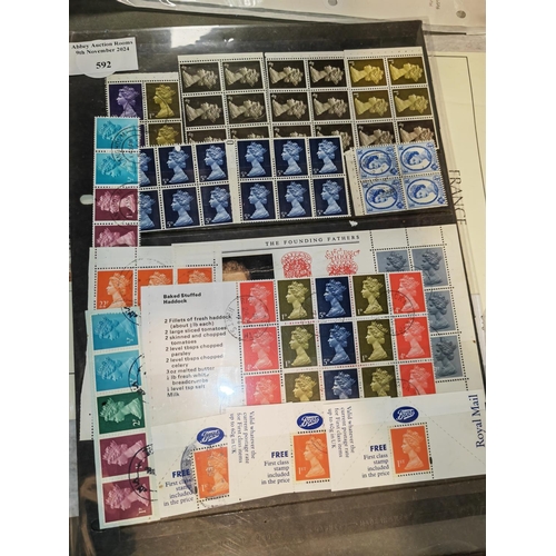 592 - Page Of Gb Stamps In Blocks