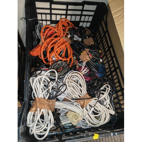 689 - 2 Trays Of Electrical Wires And Cables Etc