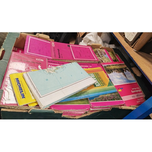 709 - 2 Boxes Of Maps, Travel Guides, Books And Local History